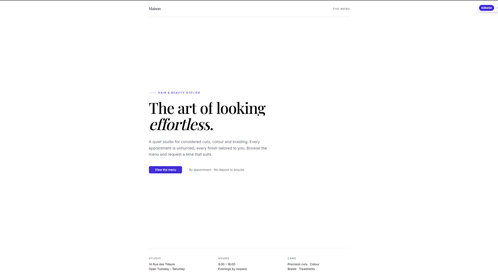 Bookable — Multi-Style Booking Platform — Editorial design variant