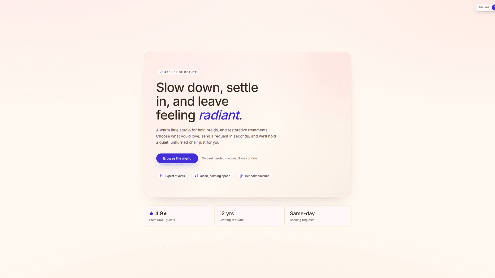 Bookable — Multi-Style Booking Platform — Warm design variant