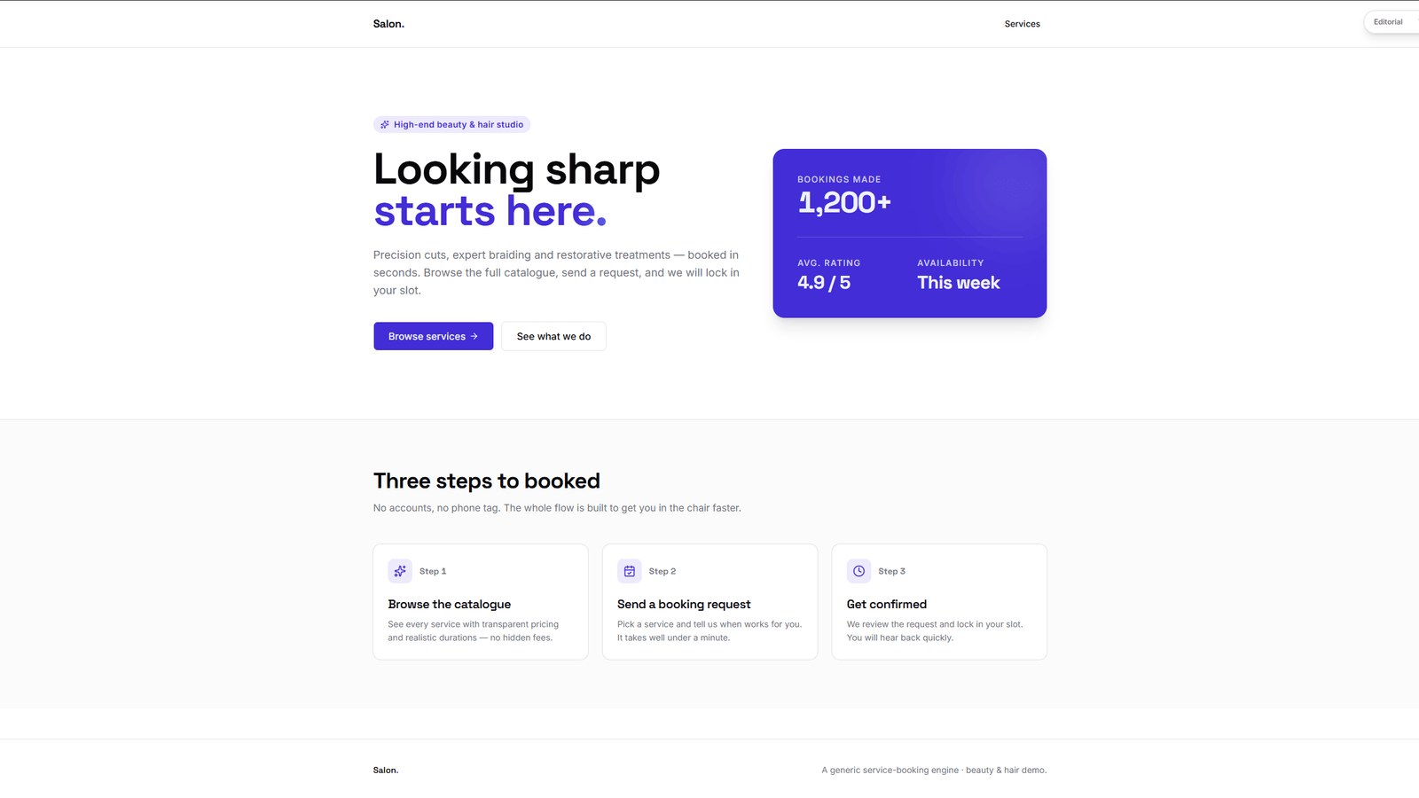 Bookable — Multi-Style Booking Platform — Bold design variant